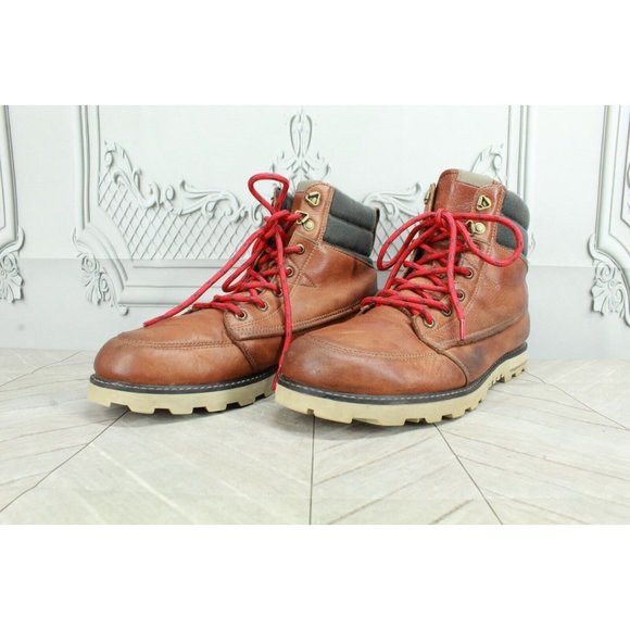Volcom Sub Zero Brown Leather Insulated Padded Collar Winter Boots Size 12 - Picture 2 of 9